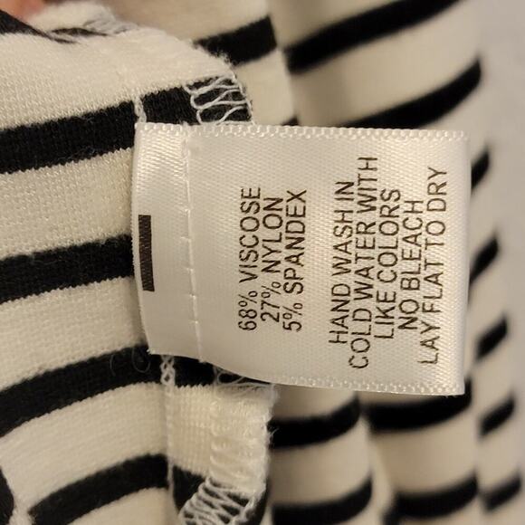 Gibson Striped Jacket Nautical Preppy Black and White 3/4 Sleeve Medium 955 - Picture 6 of 16